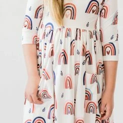 Itty Bitty Kid's Boutique Rainbow Skies Pocket Twirl Dress
