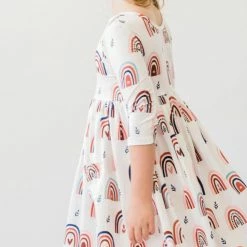Itty Bitty Kid's Boutique Rainbow Skies Pocket Twirl Dress