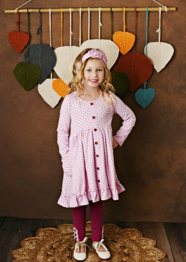 Hot Sale ๐ฏ Swoon Baby ๐ง Girls Vintage Plum Dottie Pocket ๐ Dress Set ๐ฏ 3 Swoon Baby Girls Vintage Plum Dottie Pocket Dress Set