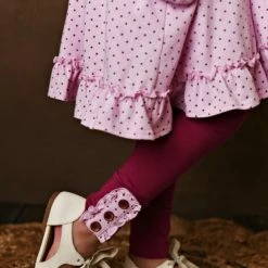 Swoon Baby Girls Vintage Plum Dottie Pocket Dress Set