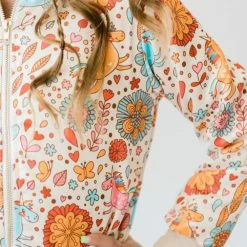 Itty Bitty Kid's Boutique Retro Unicorn Satin Jacket Girls