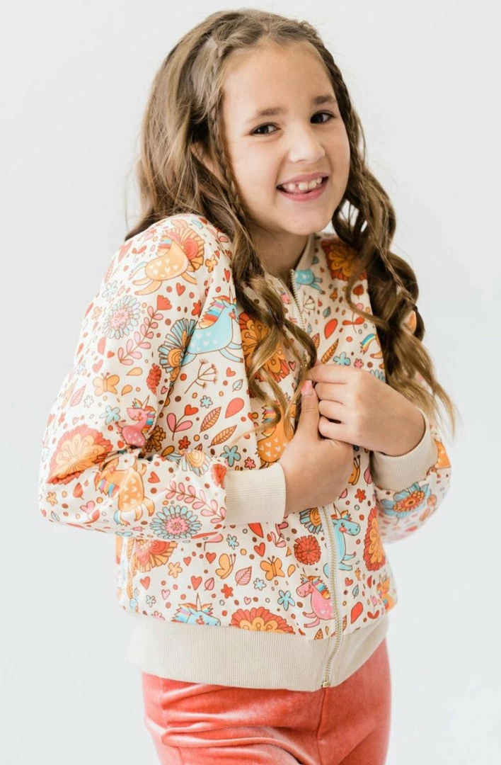 Best deal ๐ Itty Bitty Kid's Boutique Retro Unicorn Satin Jacket ๐ง Girls ๐ 5 Itty Bitty Kid's Boutique Retro Unicorn Satin Jacket Girls