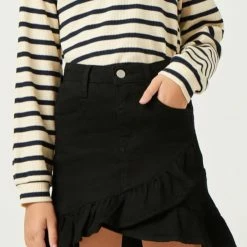 Hayden Ruffle Trimmed Twill Skirt Girls