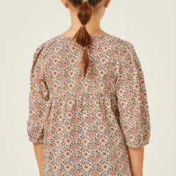 Hayden Girls Tie Neck Floral Printed Peasant Top