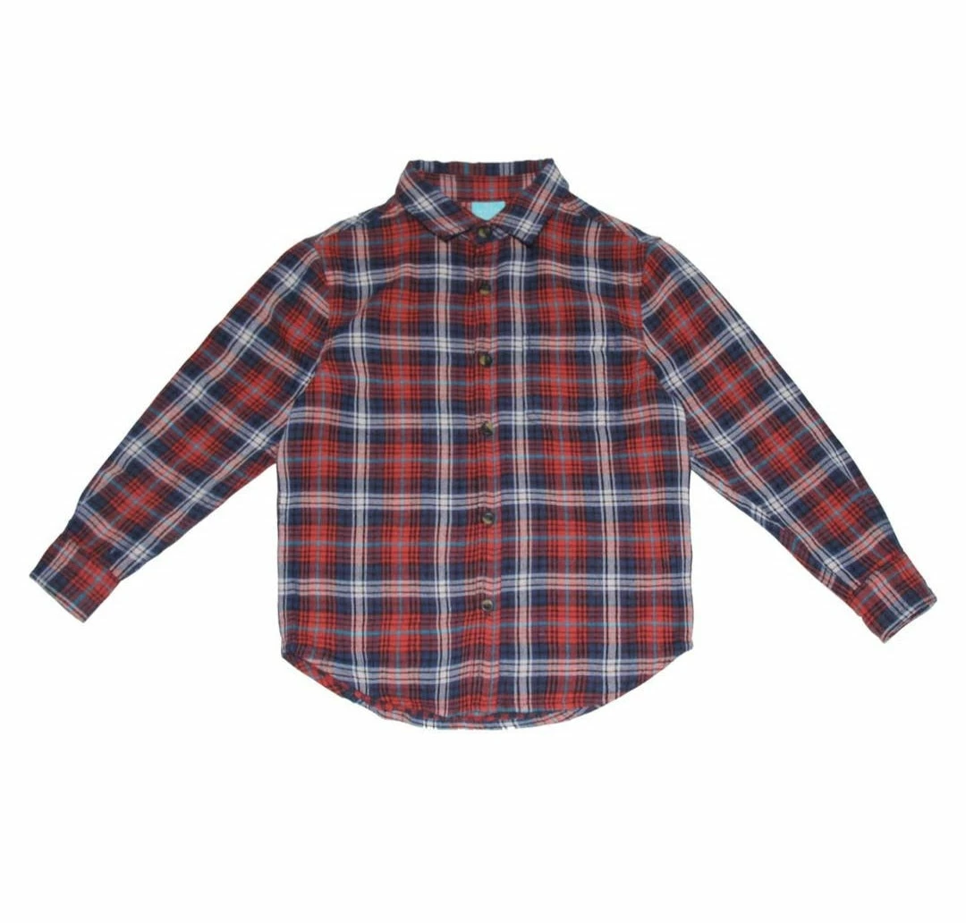 Flash Sale ๐ Bear Camp Boys Rust/Navy Buttondown Woven ๐ Shirt โ๏ธ 3 Bear Camp Boys Rust/Navy Buttondown Woven Shirt