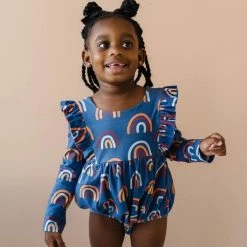 Ollie Jay Leah Romper Navy Rainbow