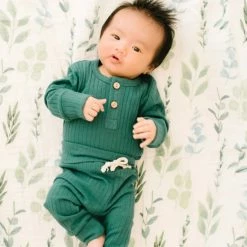 Itty Bitty Kid's Boutique Spruce Ribbed Set Infants