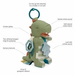 Itty Bitty Kid's Boutique Dinosaur Link & Love Activity Plush With Teether Toy Infants