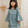 Itty Bitty Kid's Boutique Pale Blue Muslin Dress