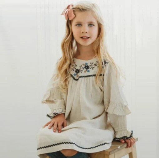 Best Pirce 🛒 Itty Bitty Kid's Boutique Accent Sleeve Embroidered 👗 Dress 🎉 7 Itty Bitty Kid's Boutique Accent Sleeve Embroidered Dress