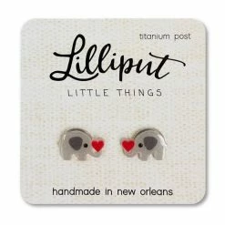 Itty Bitty Kid's Boutique Accessories Cute Elephant With Heart Earrings