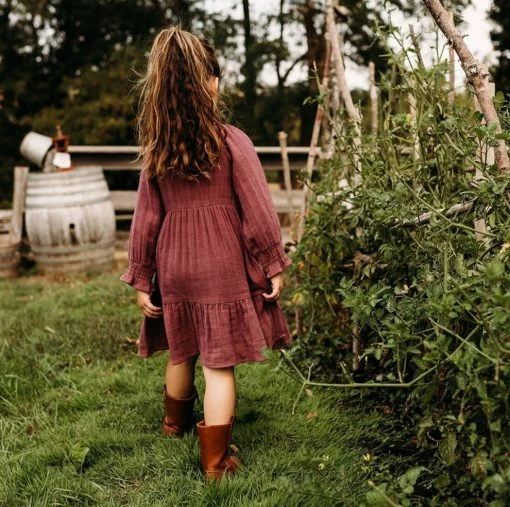 Itty Bitty Kid's Boutique Girls Orchid Muslin Smocked Dress