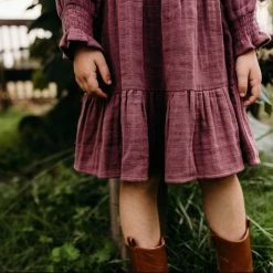 Itty Bitty Kid's Boutique Girls Orchid Muslin Smocked Dress