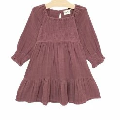 Itty Bitty Kid's Boutique Girls Orchid Muslin Smocked Dress