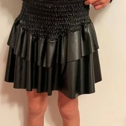 Itty Bitty Kid's Boutique Girls Leather Ruffle Skirt