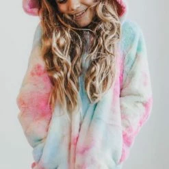 Itty Bitty Kid's Boutique Tie Dye Fuzzy Hoodie