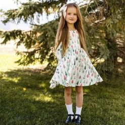 Itty Bitty Kid's Boutique Green Christmas Gwendolyn Dress