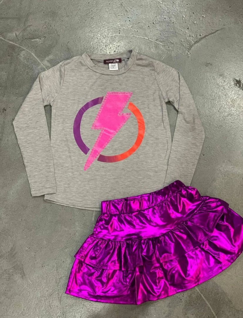 Buy 👍 Tweenstyle By Stoopher 👧 Girls Purple Metallic Ruffle 👗 Skirt 😍 6 Tweenstyle By Stoopher Girls Purple Metallic Ruffle Skirt