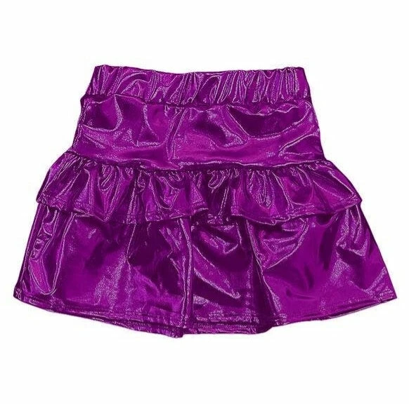Buy 👍 Tweenstyle By Stoopher 👧 Girls Purple Metallic Ruffle 👗 Skirt 😍 3 Tweenstyle By Stoopher Girls Purple Metallic Ruffle Skirt