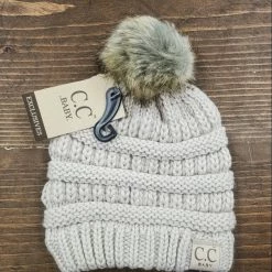 Itty Bitty Kid's Boutique Baby Fur Pom Beanie (4 Colors) Accessories