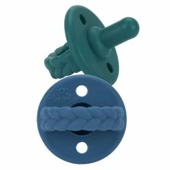 Itzy Ritzy Infants Sweetie Soother In Deep Sea/Denim Braids