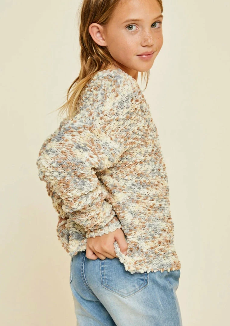 Hot Sale ⭐ Itty Bitty Kid's Boutique 👧 Girls Textured Cappuccino Sweater Top 🔥 3 Itty Bitty Kid's Boutique Girls Textured Cappuccino Sweater Top