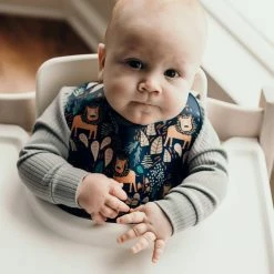 Itty Bitty Kid's Boutique Zoo Lion Print Silicone Bib With Crumb Catcher