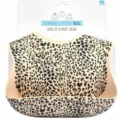 Itty Bitty Kid's Boutique Leopard Print Silicone Bib With Crumb Catcher
