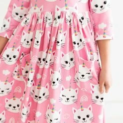 Itty Bitty Kid's Boutique Unicorn Kitties Pocket Twirl Dress
