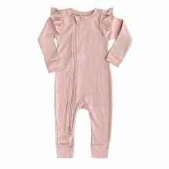 Itty Bitty Kid's Boutique Rose Flutter Zip Romper Infants